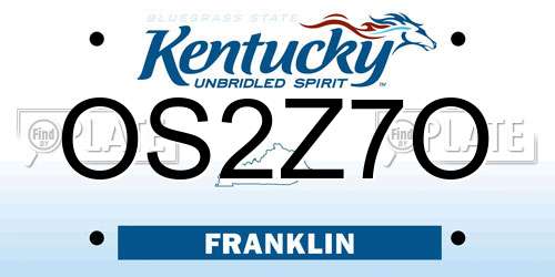 OS2Z7O Kentucky License Plate