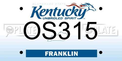 OS315 Kentucky License Plate