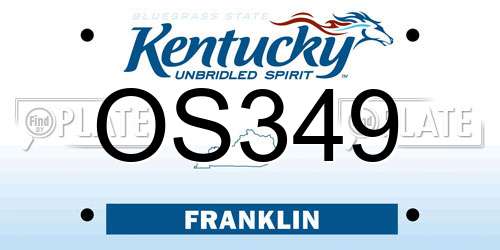 OS349 Kentucky License Plate