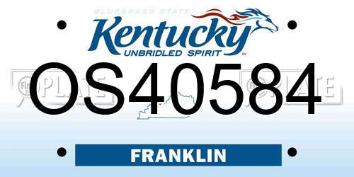 OS40584 Kentucky License Plate