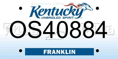 OS40884 Kentucky License Plate