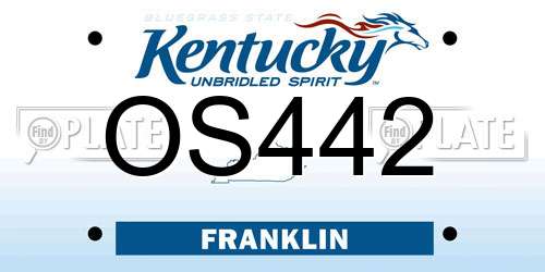 OS442 Kentucky License Plate