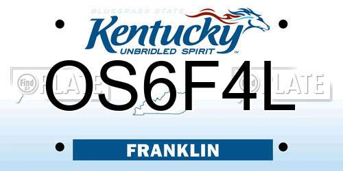 OS6F4L Kentucky License Plate