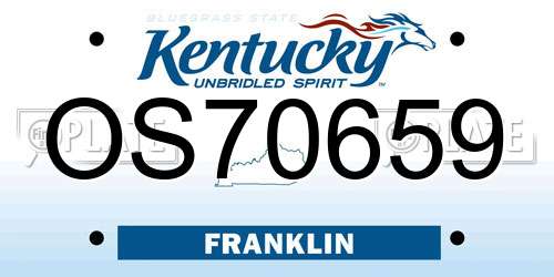 OS70659 Kentucky License Plate
