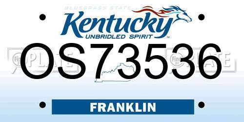 OS73536 Kentucky License Plate