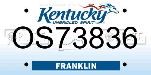 OS73836 Kentucky License Plate