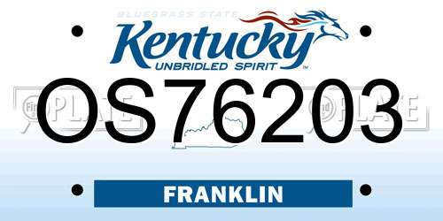 OS76203 Kentucky License Plate