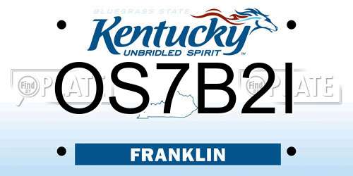 OS7B2I Kentucky License Plate