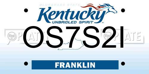OS7S2I Kentucky License Plate