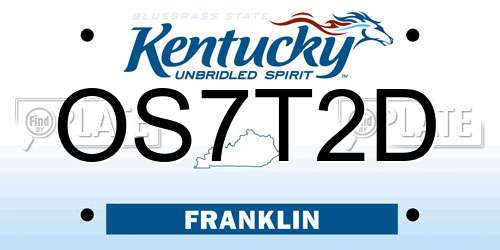 OS7T2D Kentucky License Plate