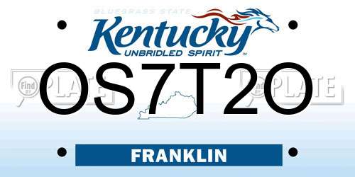 OS7T2O Kentucky License Plate