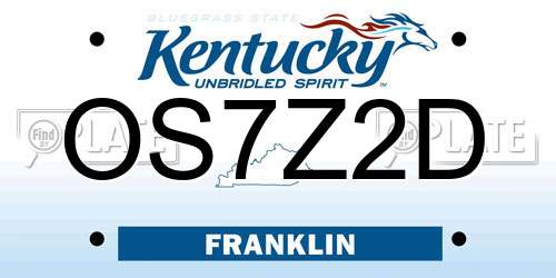 OS7Z2D Kentucky License Plate
