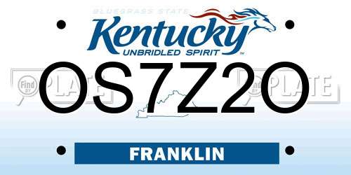 OS7Z2O Kentucky License Plate