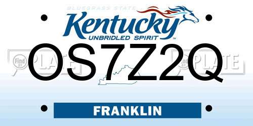 OS7Z2Q Kentucky License Plate