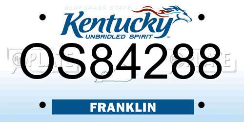OS84288 Kentucky License Plate