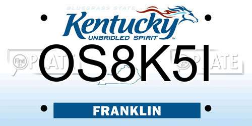 OS8K5I Kentucky License Plate