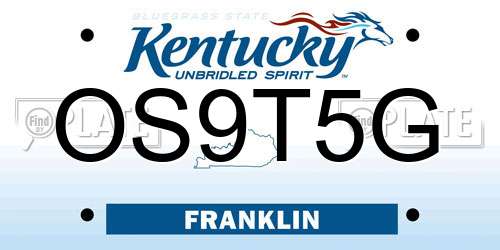 OS9T5G Kentucky License Plate