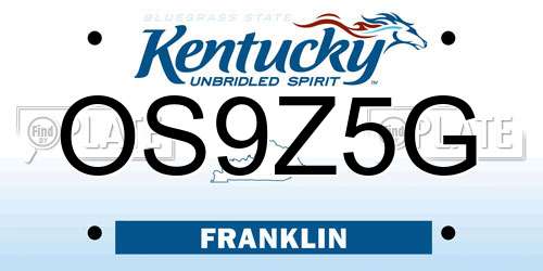 OS9Z5G Kentucky License Plate
