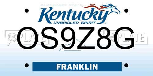 OS9Z8G Kentucky License Plate