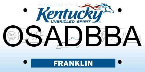 OSADBBA Kentucky License Plate