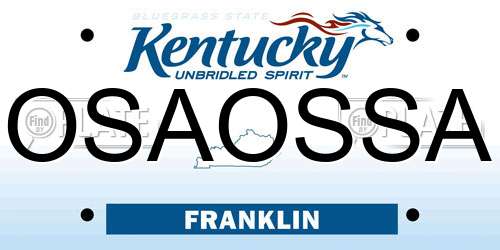 OSAOSSA Kentucky License Plate