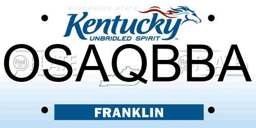 OSAQBBA Kentucky License Plate