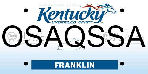 OSAQSSA Kentucky License Plate