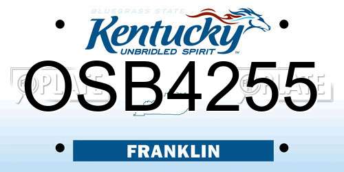OSB4255 Kentucky License Plate