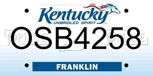 OSB4258 Kentucky License Plate