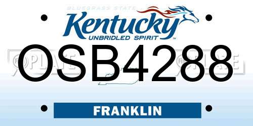 OSB4288 Kentucky License Plate