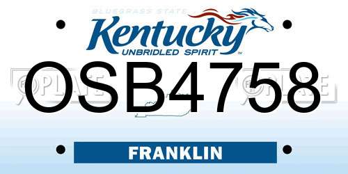 OSB4758 Kentucky License Plate