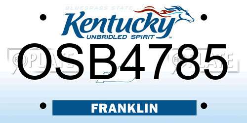 OSB4785 Kentucky License Plate