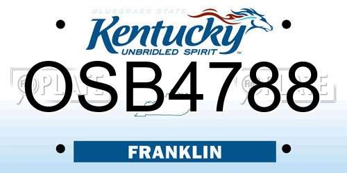 OSB4788 Kentucky License Plate