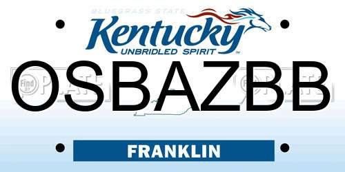 OSBAZBB Kentucky License Plate