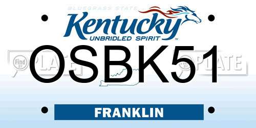 OSBK51 Kentucky License Plate