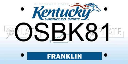 OSBK81 Kentucky License Plate