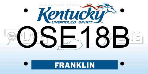OSE18B Kentucky License Plate