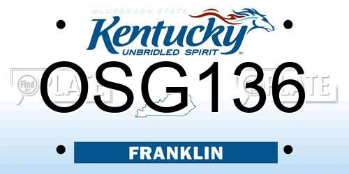 OSG136 Kentucky License Plate