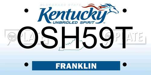 OSH59T Kentucky License Plate