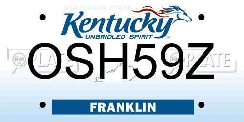 OSH59Z Kentucky License Plate