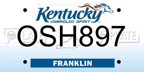 OSH897 Kentucky License Plate
