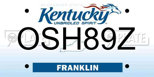OSH89Z Kentucky License Plate