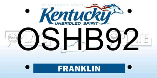 OSHB92 Kentucky License Plate