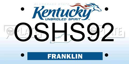 OSHS92 Kentucky License Plate