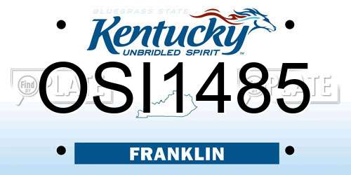 OSI1485 Kentucky License Plate