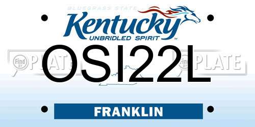 OSI22L Kentucky License Plate
