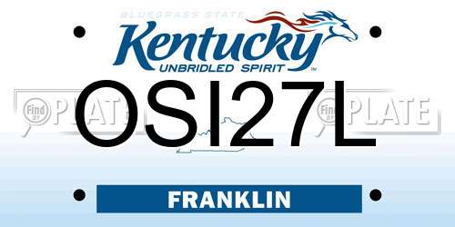 OSI27L Kentucky License Plate