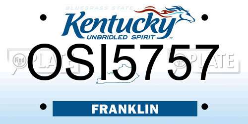 OSI5757 Kentucky License Plate