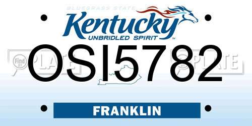 OSI5782 Kentucky License Plate