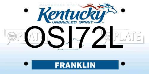 OSI72L Kentucky License Plate